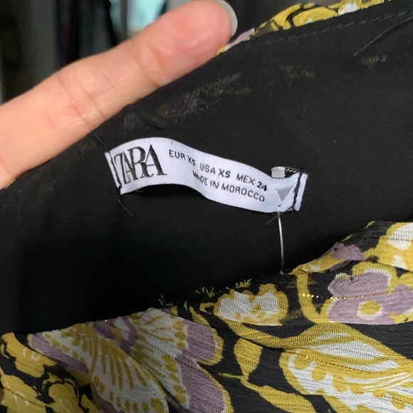 Zara one shoulder dress in purple yellow black gusset. Size XS - Picture 5 of 5